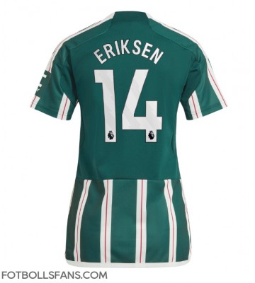 Manchester United Christian Eriksen #14 Replika Bortatröja Damer 2023-24 Kortärmad